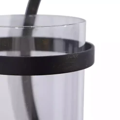 Fleur Distressed Black Iron Sconce, 25 in.