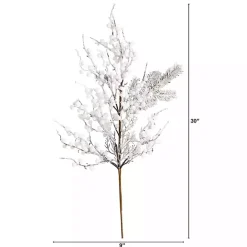 Flocked Holly Berry Stems, Set of 3