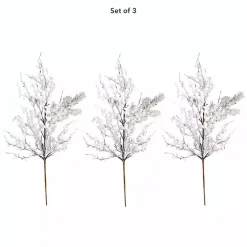 Flocked Holly Berry Stems, Set of 3