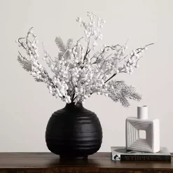 Flocked Holly Berry Stems, Set of 3