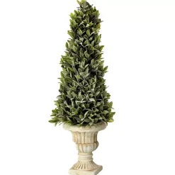 Flocked Sage Cone in Urn Arrangement, 24 in.