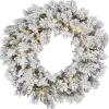 Flocked Snow Italian Warm White Lights Wreath