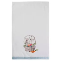 Floral and Easter Bunnies Dish Towels, Set of 3