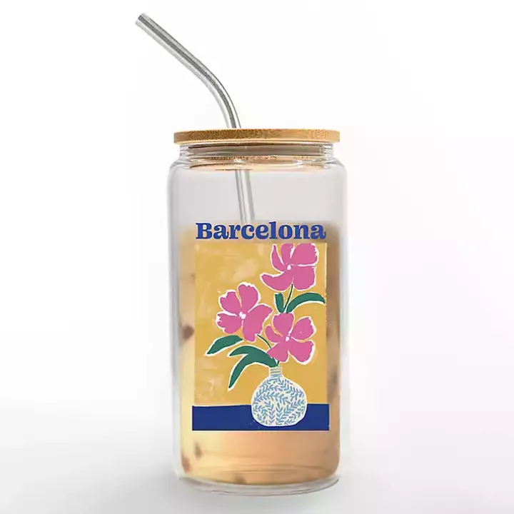 Floral Barcelona Glass Tumbler