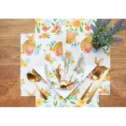 Floral Bunnies Napkins, Set of 6
