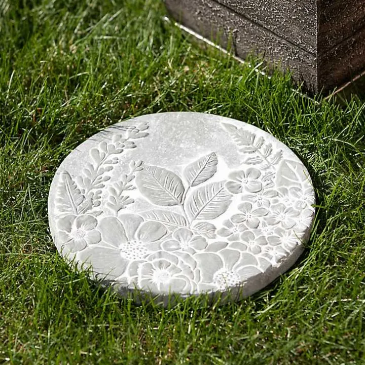 Floral Cement Stepping Stone