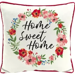 Floral Home Sweet Home Outdoor Pillow