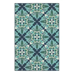 Floral Medallion Jenn Outdoor Rug, 5x7