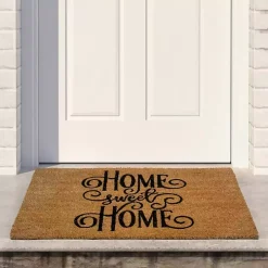 Flourish Script Home Sweet Home Coir Doormat