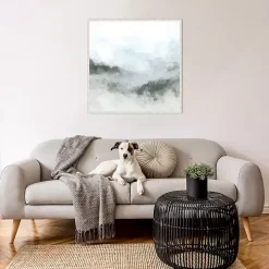 Fog in the Hills Framed Canvas Art Print