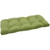 Forest Green Tufted Outdoor Loveseat Cushion