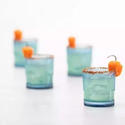 Fortessa Blue NoHo Short Glasses, Set of 4