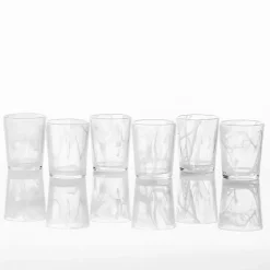 Fortessa White Swirl Glasses, Set of 6