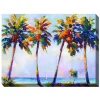 Four Flamboyant Palms Outdoor Canvas Art Print