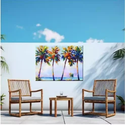 Four Flamboyant Palms Outdoor Canvas Art Print