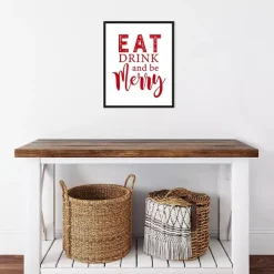 Framed Eat Drink Merry Christmas Canvas Art Print