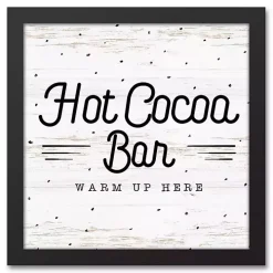 Framed Hot Cocoa Bar Christmas Canvas Wall Plaque