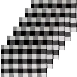 Franklin Black Gingham Placemats, Set of 6