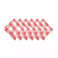 Franklin Coral Gingham Napkins, Set of 6