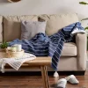 French Blue Slub Stripe Decorative Throw