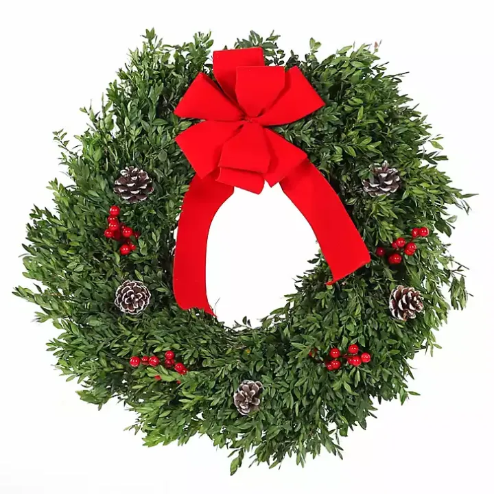 Fresh Cut Boxwood Blue Ridge Mountain Wreath