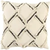 Fringe Stitched Lattice Throw Pillow