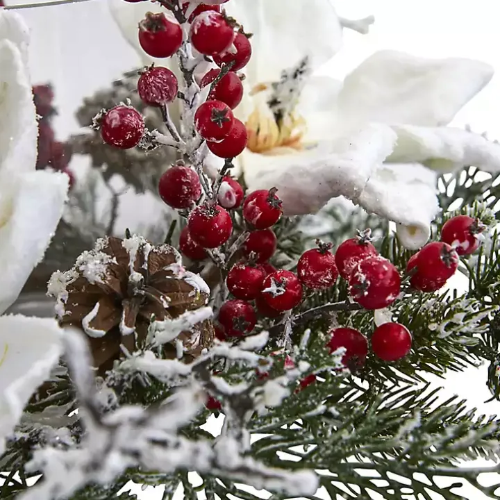 Frosted Magnolia Berry Candle Holder
