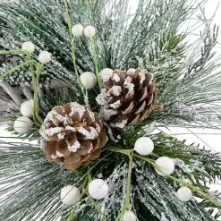 Frosted Pine and Foliage Twig Wreath