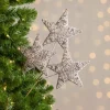 Frosted Rattan Star Trio Christmas Pick