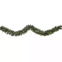 Frosted Swiss Pine and Berry Clear LED Garland