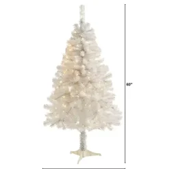 5 ft. Clear Pre-Lit White Christmas Tree