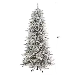 7.5 ft. Flocked Livingston Fir Pine Christmas Tree