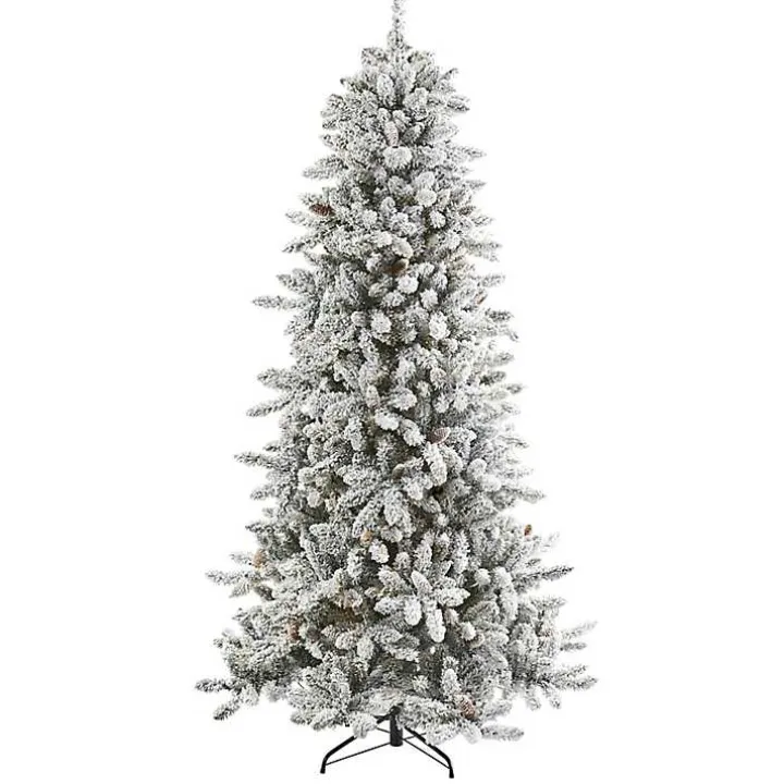 7.5 ft. Flocked Livingston Fir Pine Christmas Tree