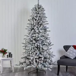 7.5 ft. Flocked Livingston Fir Pine Christmas Tree