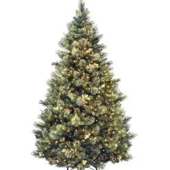 7.5 ft. Lit Carolina Pine Flocked Christmas Tree