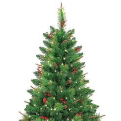 7 ft. Pre-Lit Berrywood Pine Christmas Tree