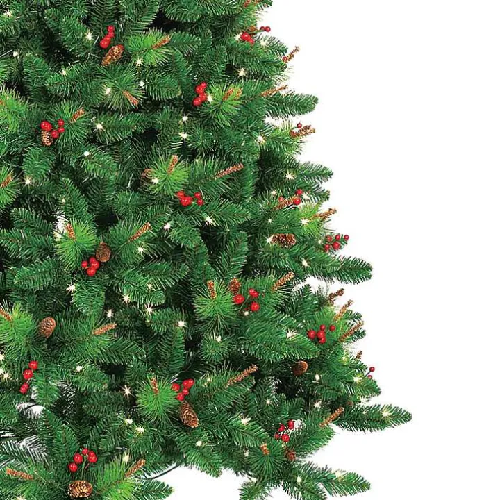 7 ft. Pre-Lit Berrywood Pine Christmas Tree
