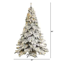 7 ft. Pre-lit Flocked Fir Christmas Tree
