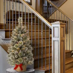 3-ft. Pre-Lit Flocked Glitter Christmas Tree