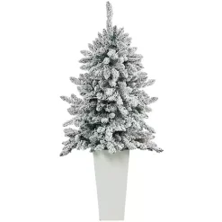 4.5 ft. Pre-Lit Livingston Fir Tree in White Plant