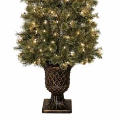 7 ft. Pre-Lit Pine Christmas Tree in Bronze Urn