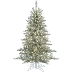 5.5 ft. Pre-Lit Silver Tinsel Christmas Tree