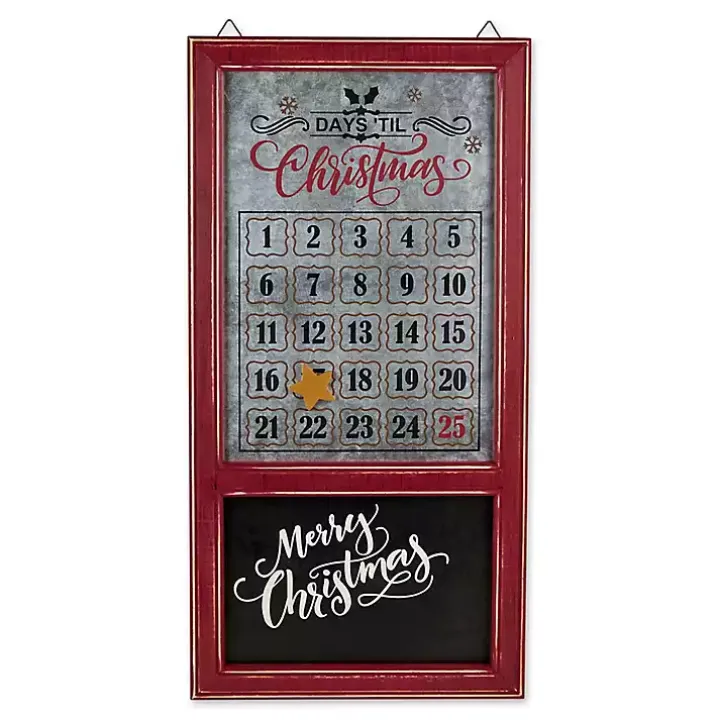 Galvanized Christmas Advent Calendar Plaque