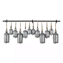 Galvanized Silver Round Bells Wall Plaque