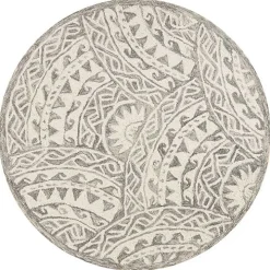 Geometric Round Waves Area Rug, 6 ft.