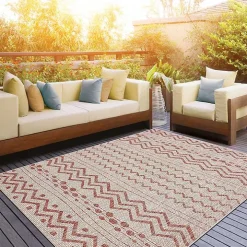 Geometric Stripe Sun Shower Outdoor Area Rug, 5x8