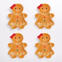 Gingerbread Girl Appetizer Plates, Set of 4