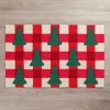 Gingham Trees Hooked Floor Mat