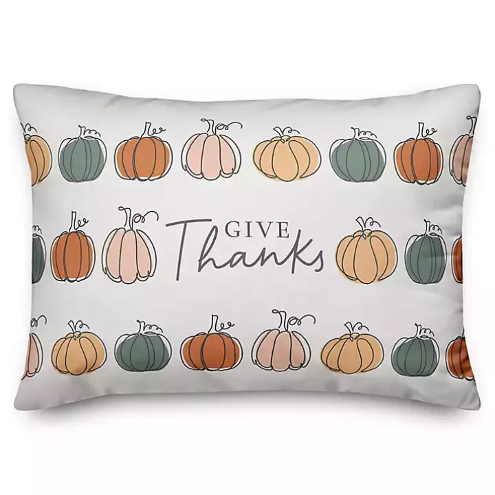 Give Thanks Pumpkins Indoor/Outdoor Pillow