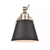 Gold and Black Metal Tapered Shade Wall Sconce